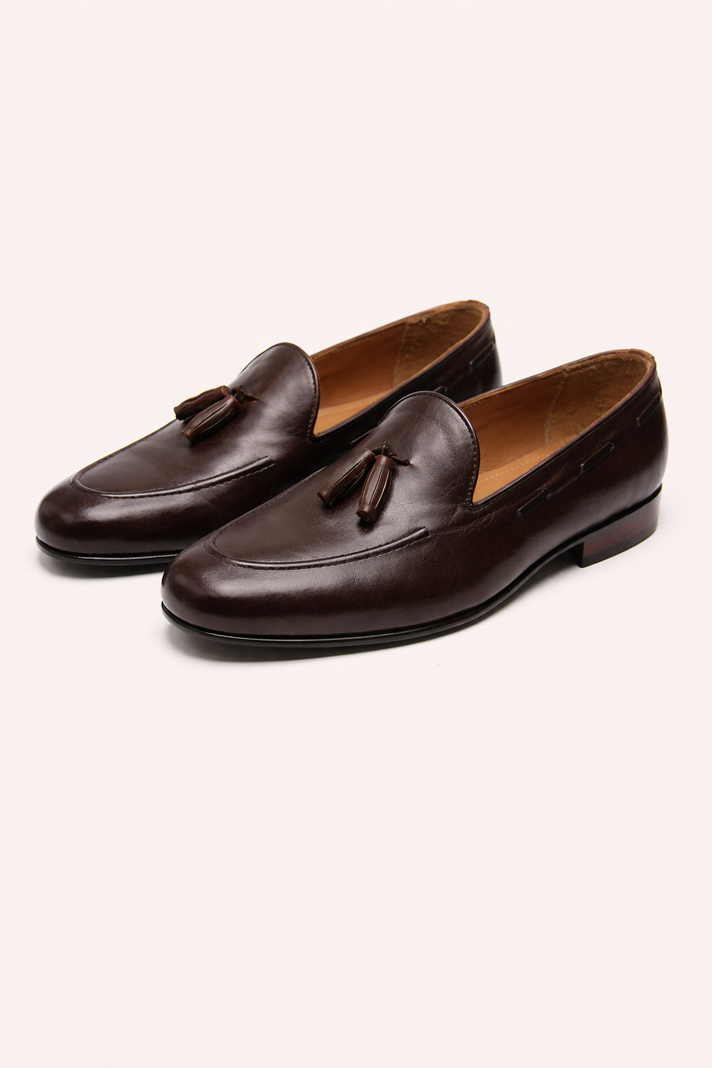Dark Brown Tassel Loafers for Men – Premium Leather Formal Slip-On Shoes