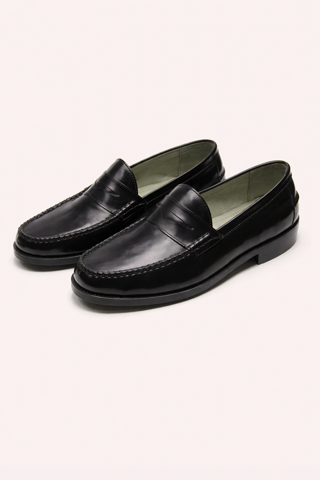 Classic Black Penny Loafers for Men – Premium Leather Slip-On Shoes