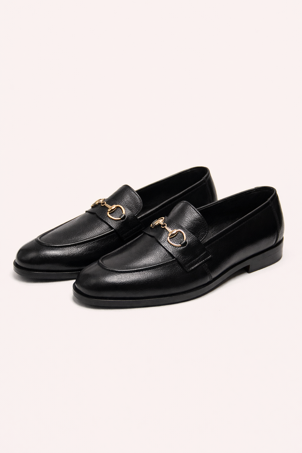 Black Leather Horsebit Loafers for Men – Luxury Formal Slip-On Shoes