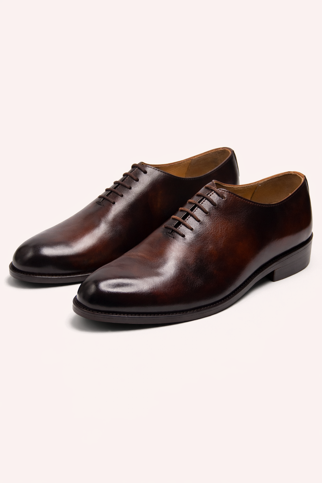 Wholecut Oxford Dark Brown Patina Leather