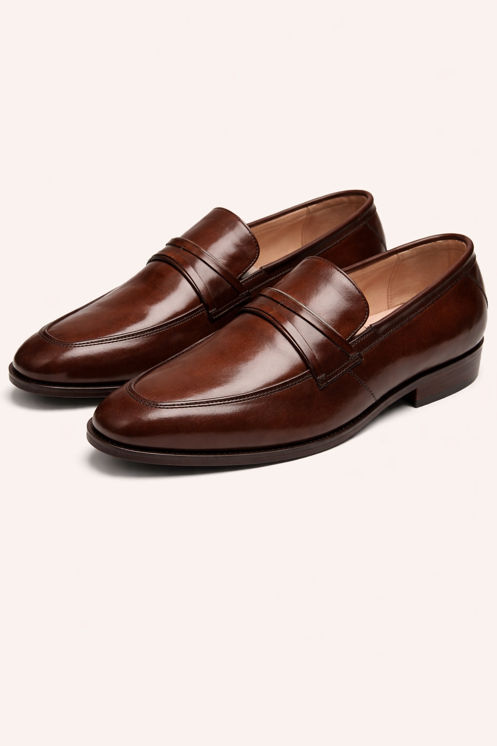 Men’s Dark Brown Venetian Loafers – Minimalist Slip-On Leather Dress Shoes